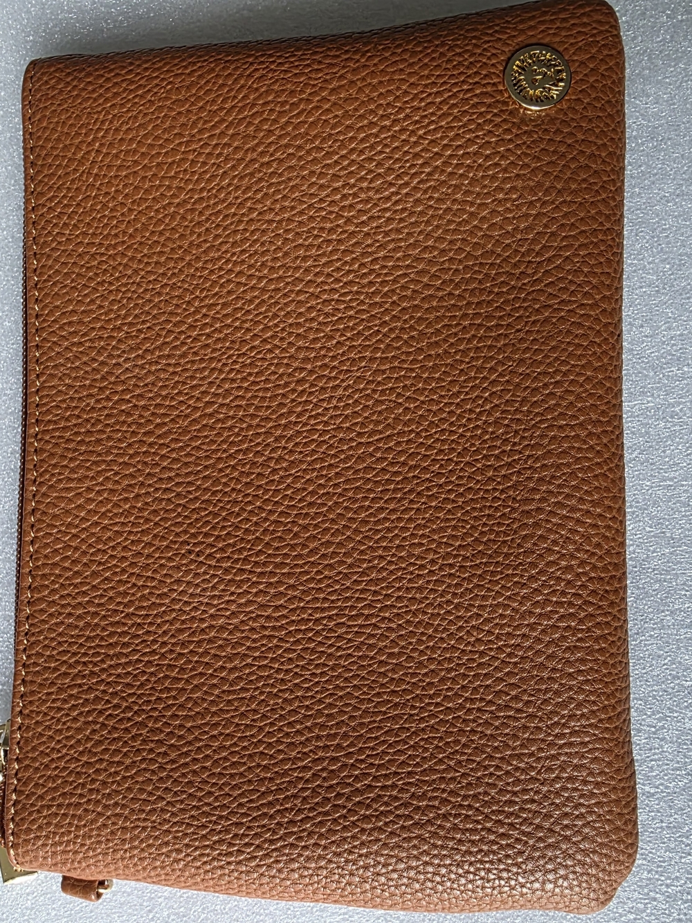 Anne Klein Caramel Pebble Leather Tote Bag with Matching Zip Pouch Set - Picture 16 of 16